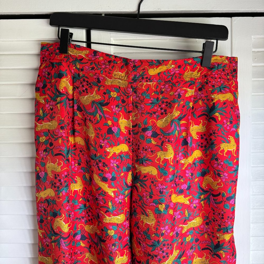 J. Crew Collection Silk Pull-On Pants In Jungle Cat